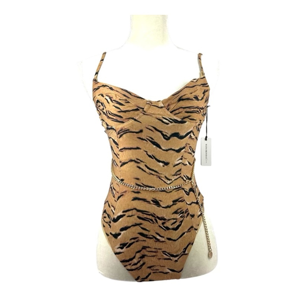 Weworewhat | NWT S Small Danielle‎ Tiger Print One Piece Swim Suit